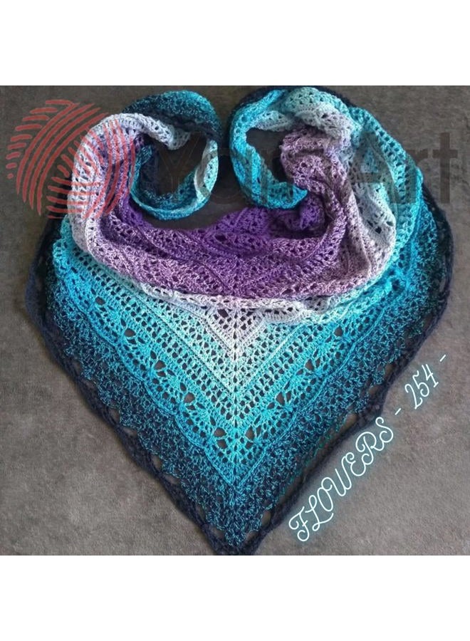 Yarn art خيوط يارن آرت فلورز أومبري قطن أكريليك مدمج، 250 جرام 1094 ياردة، خيوط رياضية خفيفة الوزن للحياكة، الكروشيه، الشالات، مشاريع الصيف (254) - Image 5