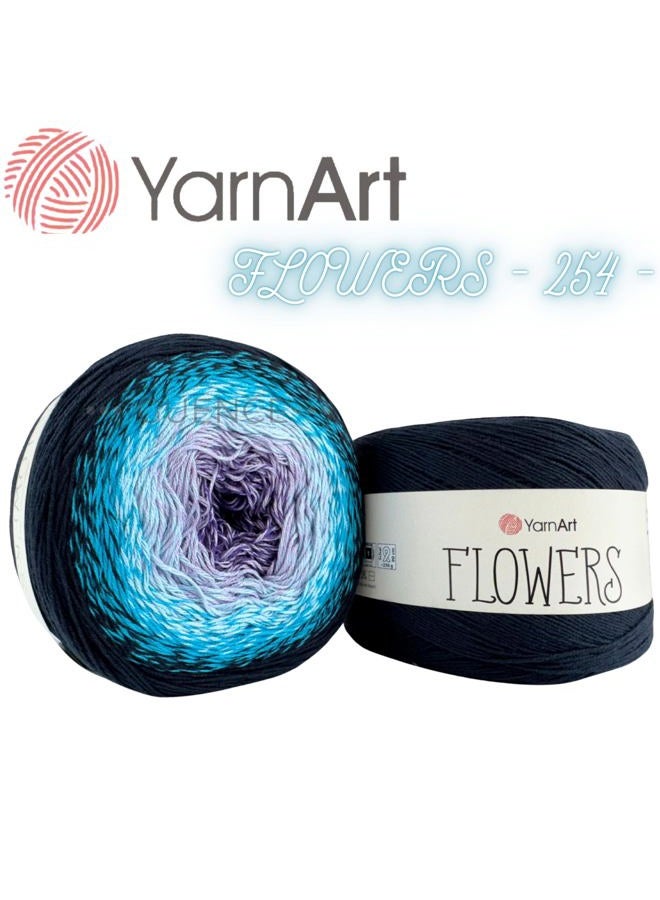Yarn art خيوط يارن آرت فلورز أومبري قطن أكريليك مدمج، 250 جرام 1094 ياردة، خيوط رياضية خفيفة الوزن للحياكة، الكروشيه، الشالات، مشاريع الصيف (254) - Image 2