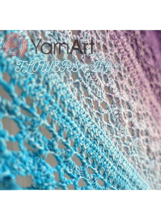 Yarn art خيوط يارن آرت فلورز أومبري قطن أكريليك مدمج، 250 جرام 1094 ياردة، خيوط رياضية خفيفة الوزن للحياكة، الكروشيه، الشالات، مشاريع الصيف (254) - Image 3