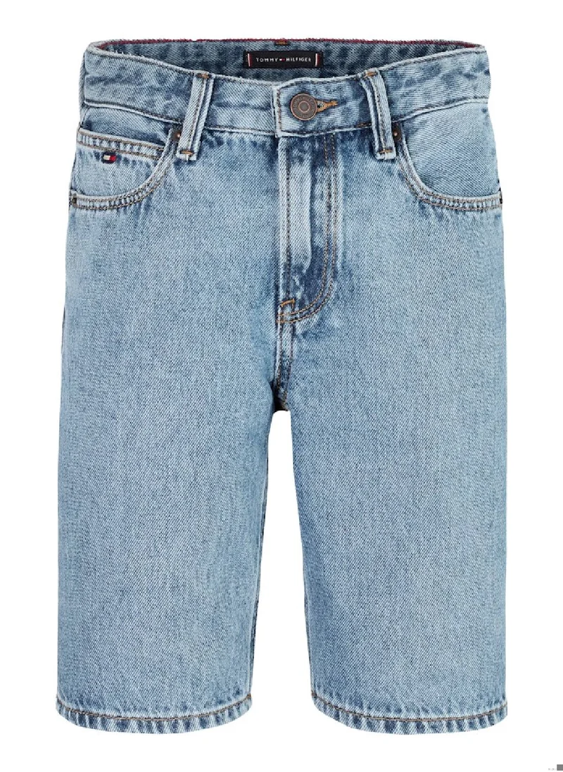 TOMMY HILFIGER Boys' Straight Leg Denim Shorts - Cotton, Blue
