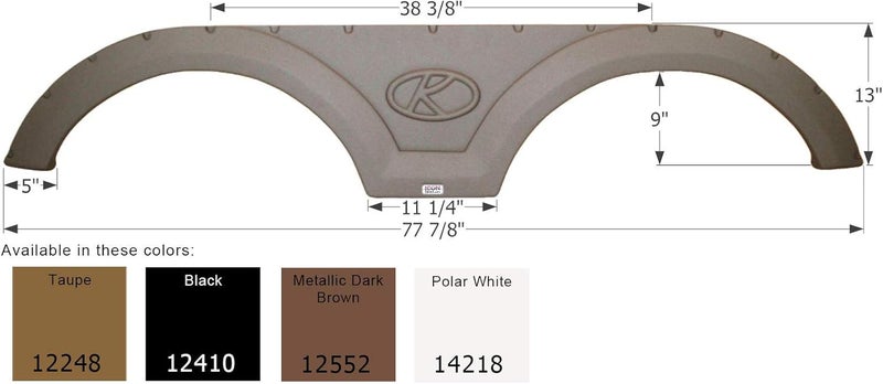 Icon 12248 Tandem Axle Fender Skirt FS2248 for Keystone - Taupe - Image 2