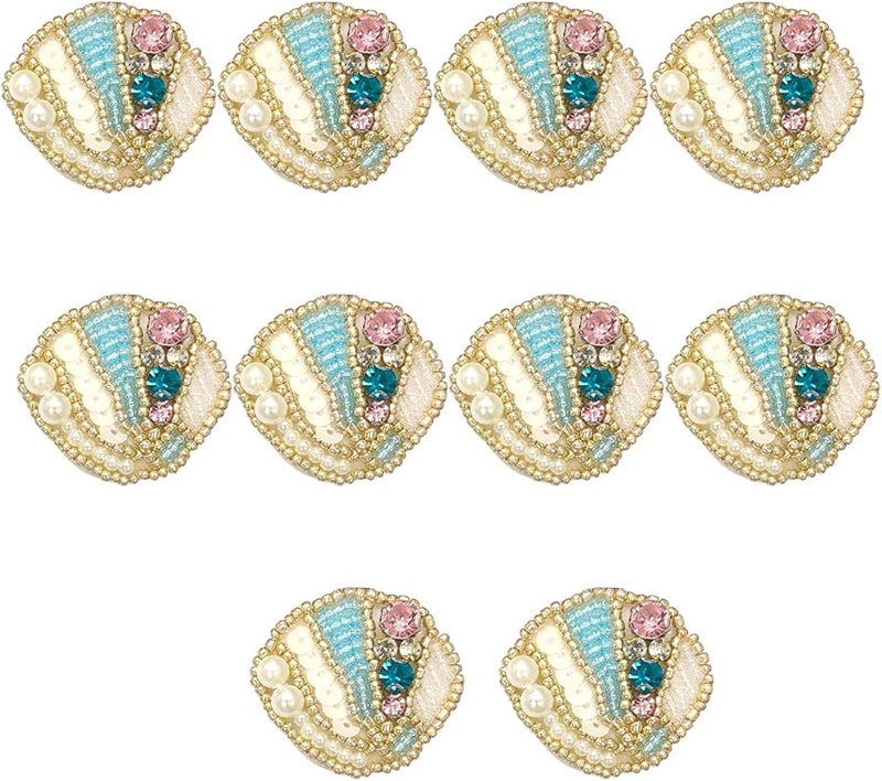 بقع قذيفة اللون مخلوق البحر مخيط مع اللؤلؤ حجر الراين للملابس سترات - Image 1