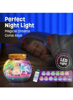 ESSEN Unicorn Terrarium Craft Kit for Kids Gifts for Girls Night Light Up Terrarium Kit DIY Unicorn Birthday Gift Toys for Girls Ages 4 5 6 7 8-12 Year Old Unicorn Art Craft Kit with Remote  - Image 3