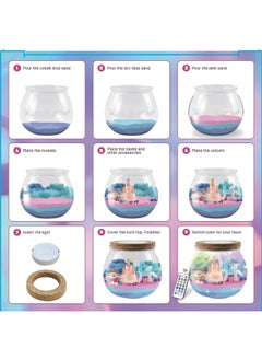 ESSEN Unicorn Terrarium Craft Kit for Kids Gifts for Girls Night Light Up Terrarium Kit DIY Unicorn Birthday Gift Toys for Girls Ages 4 5 6 7 8-12 Year Old Unicorn Art Craft Kit with Remote  - Image 5