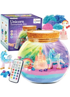 ESSEN Unicorn Terrarium Craft Kit for Kids Gifts for Girls Night Light Up Terrarium Kit DIY Unicorn Birthday Gift Toys for Girls Ages 4 5 6 7 8-12 Year Old Unicorn Art Craft Kit with Remote  - Image 1