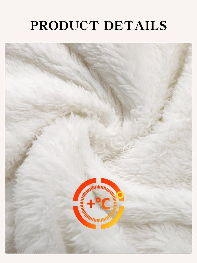 HOTIAN Fleece Onesie Pajamas for Women Fuzzy Sherpa Hooded Romper One Piece Winter Sleepwear Flannel Pajama Jumpsuit(Beige-S) - Image 5