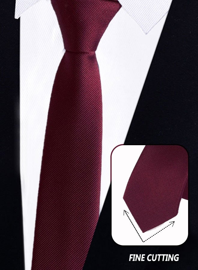 HOOTO 1pcs Men's Ties Solid Color Formal Mens Neckties 6cm for Business tie(red) - Image 2