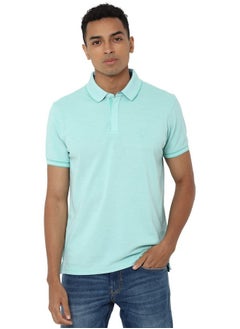 Allen Solly Allen Solly Men's Plain Regular Fit Polo (ASKPQRGFW44317_Light Green XL)  - Image 1