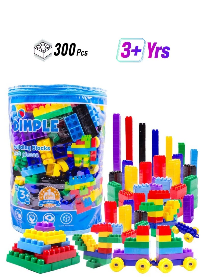 Dimple Dimple Building Blocks for Toddler (300 Pcs) Stacking Toys & Puzzle Games for Learning and STEM Fun Montessori Toys, Educational Baby Blocks Age 3+ Toddler Boy & Girl Birthday for Kids  - Image 1
