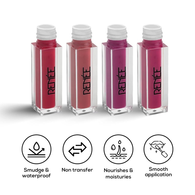 RENEE Stay With Me Mini Matte Lip Color Juicy Berries 2ml Each Long Lasting Light Weight Non Transfer Formula Water Smudge Proof - Image 2