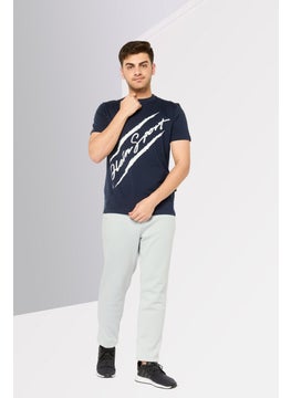 Plein Sport Men Sportswear Fit Short Sleeve Outdoor T-Shirt, Navy  - Image 2