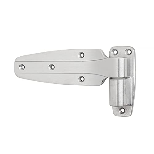 Kason 1245 Reversible Cam-Rise Hinge, Flush Offset, Brushed Chrome Finish, 11245000088 - Image 1