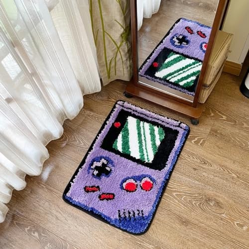 LAKEA Purple Games Console Tufted Rug Funny Childhood Memories Rug Cute Flocking Carpet Floor Pad Anti Slip Doormat Aesthetic Home Pad 354X236 Inch - Image 3