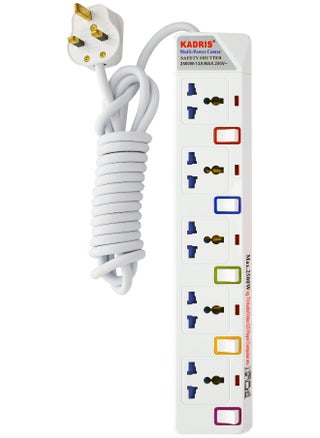 Power Strips 915 Heavy Duty Extension Cord with 5 way Outlets with individual switch, Charging Socket with 3 meter Heat resistant  Extension Cord (White) - pzsku/ZD64643A3121A43BA3D16Z/45/1742215486/e92841e7-3ccc-438e-9026-ba8d6d01c4df