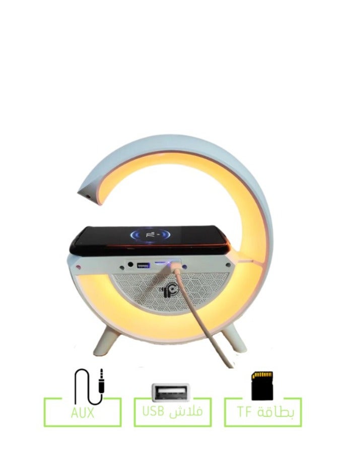 شاحن لاسلكي 3 في 1 بقدرة 10 وات وسماعة بلوتوث وإضاءة ليلية بألوان متعددة - Image 2