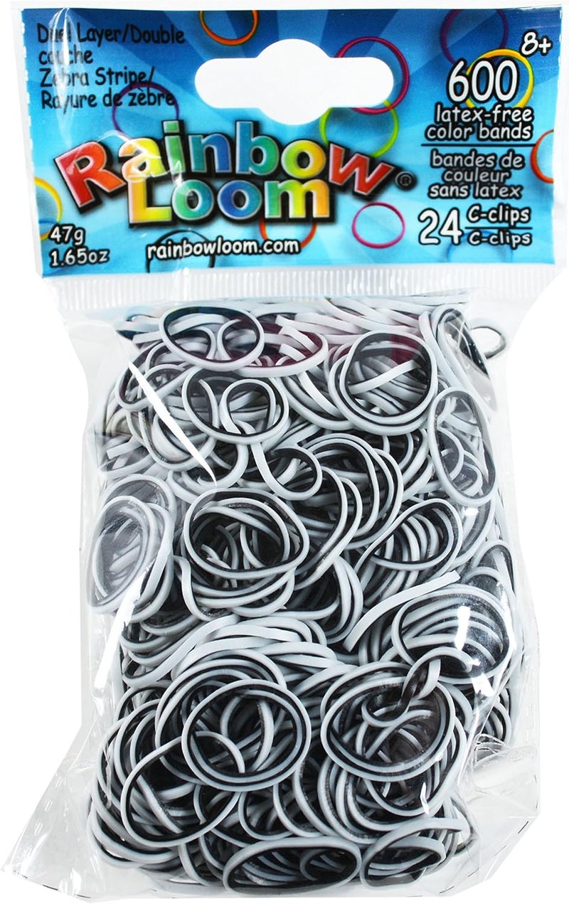 راينبو لووم أشرطة مطاطية بلون أزرق مزينة بخطوط زيبرا من Rainbow Loom - Image 1