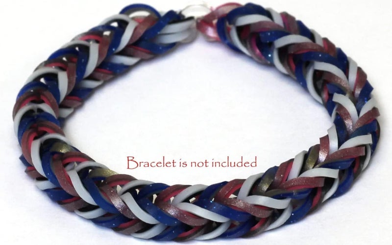 راينبو لووم أشرطة مطاطية بلون أزرق مزينة بخطوط زيبرا من Rainbow Loom - Image 3