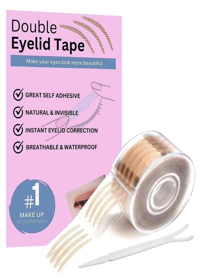 THECLOUDMALL® 600 pair eyelid tape for double eyelid invisible waterproof, eyelid tape for hooded eyes Makeup Eyelid tape tools Sticker Strips with fork - Image 1