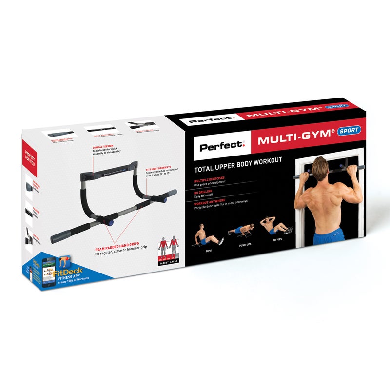 Perfect Fitness Multi-Gym Doorway Pull Up Bar and Portable Gym System, Sport, black,grey,silver - Image 5