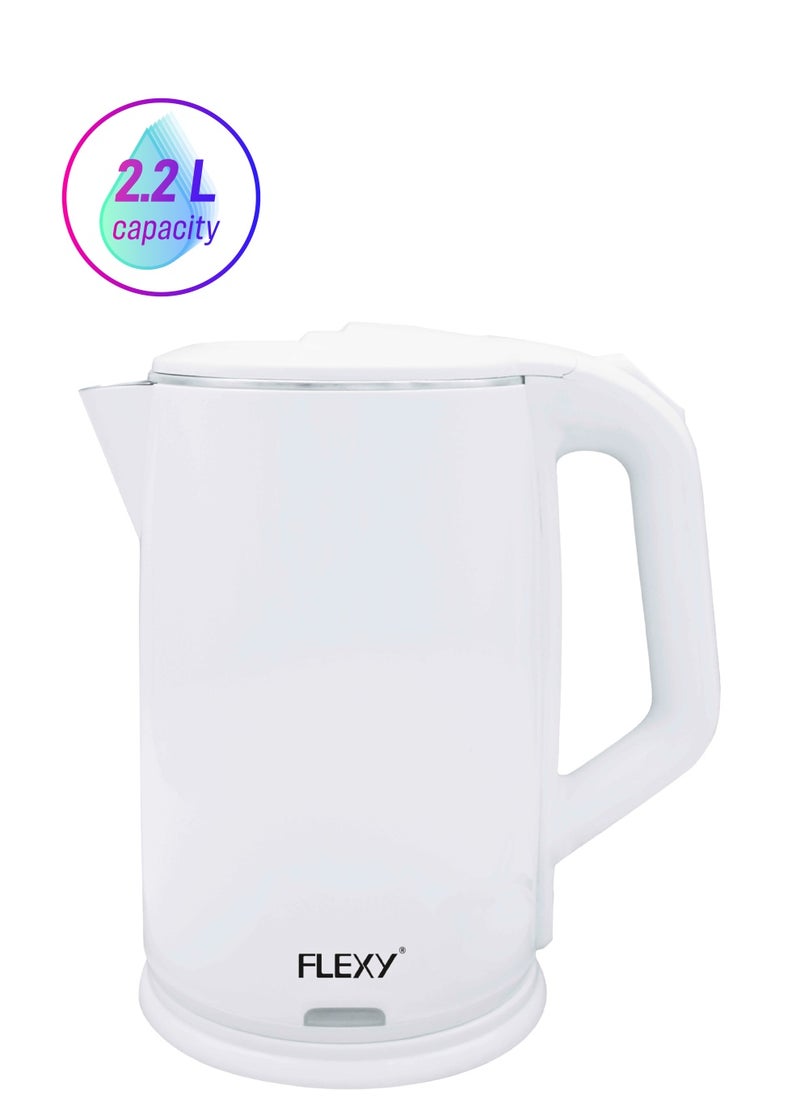 Flexy - 2.2 Liter 1500W Electric Kettle Stainless Steel Water Boiler | Portable Pot Instant Water Heater Tea Maker | Auto Shut-Off Boil-Dry Protection 360° Swivel Base | Cool Handle - Image 1