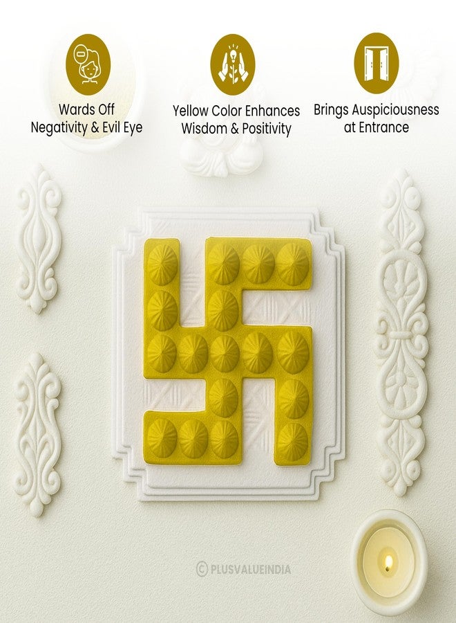 Plus Value Vastu Yellow Swastik Pyramid Vaastu Remedies for Home Office Main Door Entrance Temple Tijori Cash Box Important Files Electronics (2.5 Inches, 2 Pcs) - Image 3