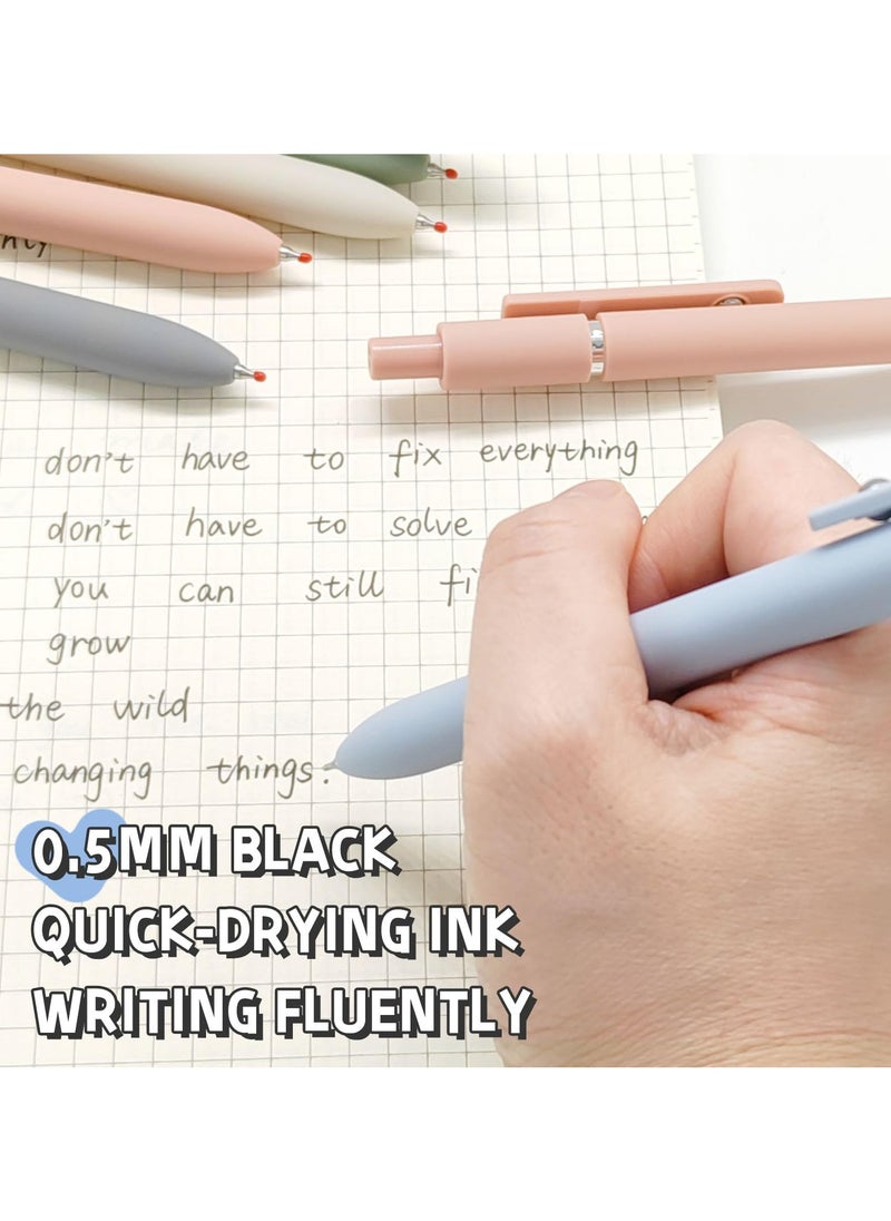 VIUAUAX 5 PcsGel Ink Pen Set, 5 Pcs 0.5mm Black Ink Pens Fine Point Smooth Writing Pens, High-End Series Pens for Journaling Note Taking, Cute Office School Supplies Gifts for Women Men (Morandi)  - Image 5