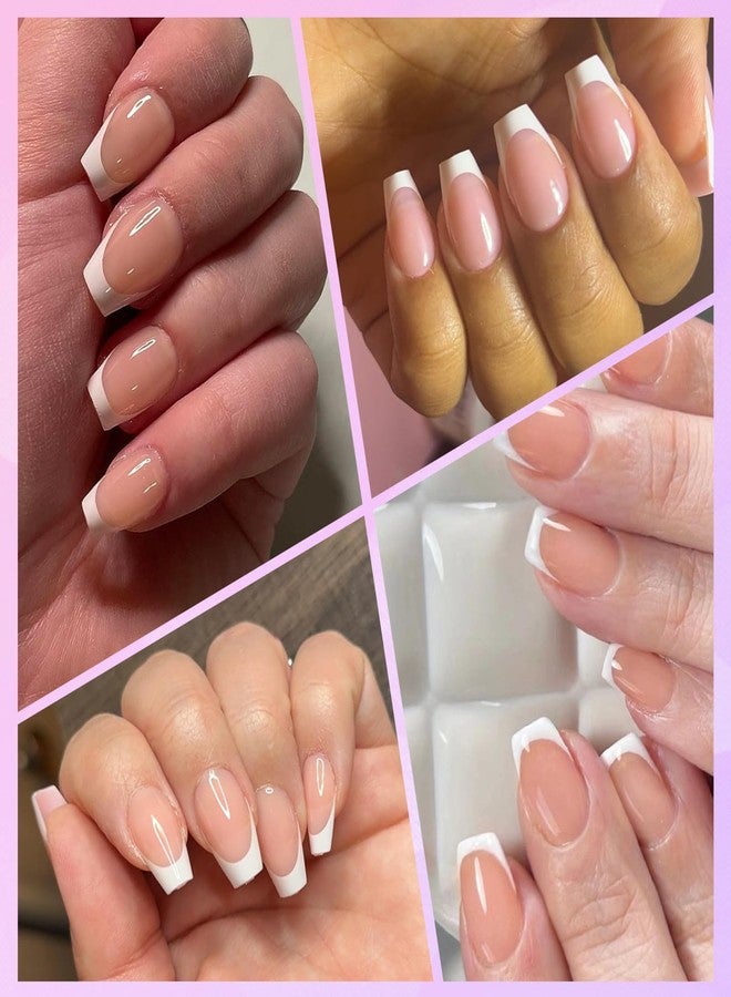 Lifextol 240pc French Tip Press on Nails Short Fake Nails with Glue and Adhesive Tab, False Acrylic Nails Press on Nails Coffin Nail Tips Artificial Glue on Nails Press ons Fingernail Stick on Nails - Image 5