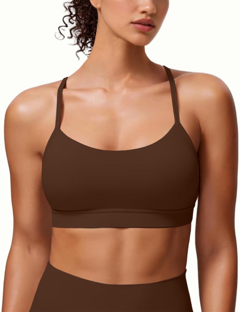 MIRITY Padded Y-Back Sports Bra for Women - Racerback Low ImpactYoga Workout Top with Spaghetti Strap Pack of 3 - Image 2