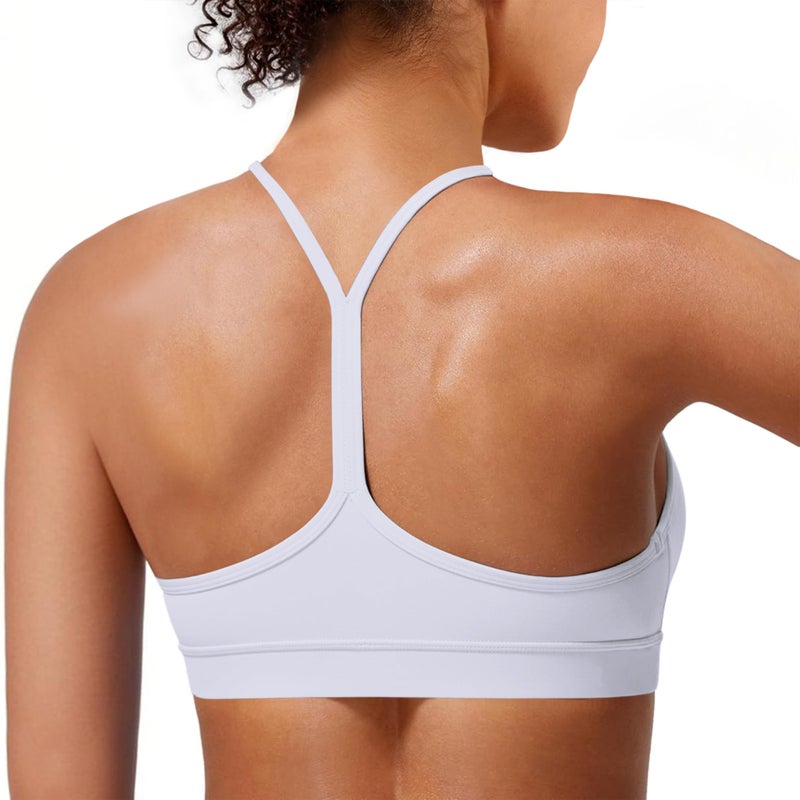MIRITY Padded Y-Back Sports Bra for Women - Racerback Low ImpactYoga Workout Top with Spaghetti Strap Pack of 3 - Image 3