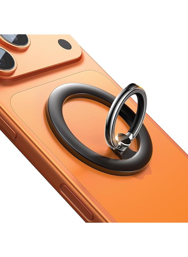 Green Tiger Silicone Magnetic Phone Ring Holder, 360° Foldable Double-Sided Magnet Grip Kickstand Stand, Anti-Scratch Soft Silicone Protection For iPhone & Android (Black, Includes 1 Magnet Ring) - Image 1