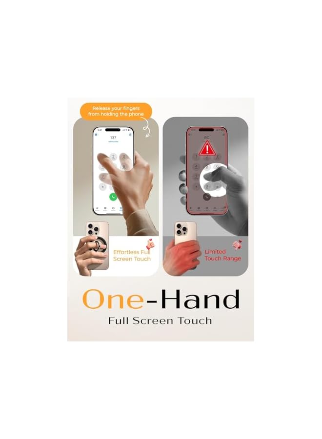 Green Tiger Silicone Magnetic Phone Ring Holder, 360° Foldable Double-Sided Magnet Grip Kickstand Stand, Anti-Scratch Soft Silicone Protection For iPhone & Android (Black, Includes 1 Magnet Ring) - Image 3