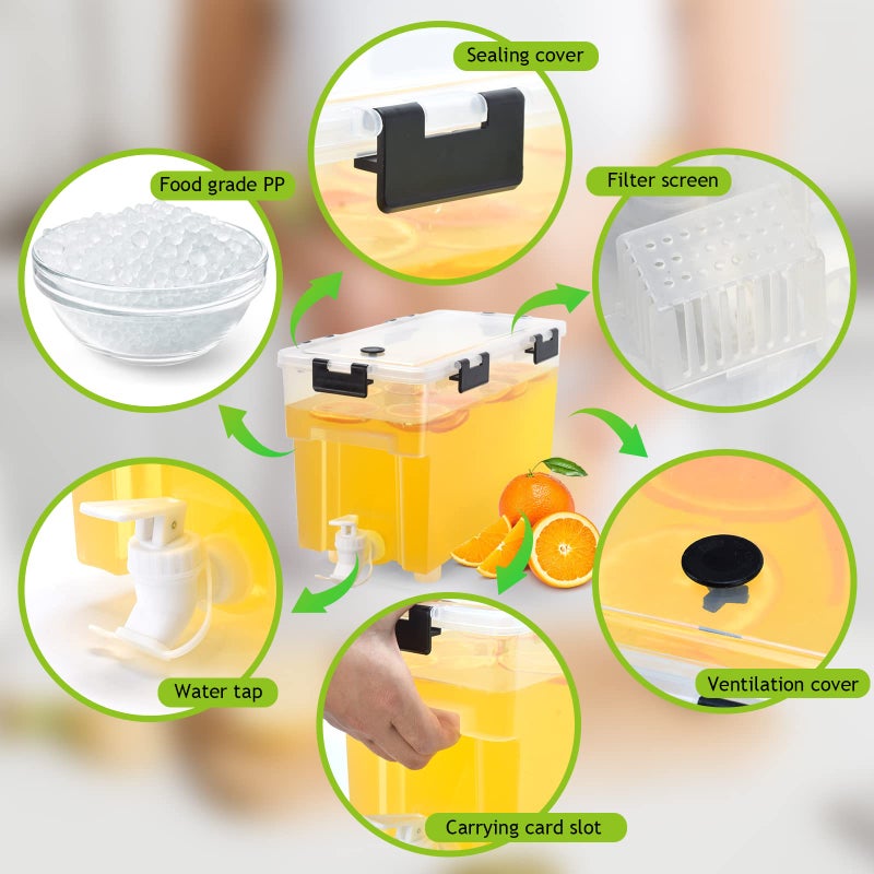 COHOMA 1.5 Gallon Drink Dispenser For Fridge,Beverage Dispenser With Spigot. Milk,Lemonade Dispenser,Juice Containers With Lids For Fridge, Parties And Dairly Useï¼Œ100% Sealed And Filter screen - Image 2