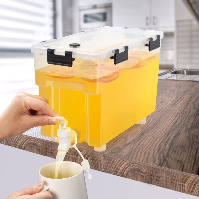 COHOMA 1.5 Gallon Drink Dispenser For Fridge,Beverage Dispenser With Spigot. Milk,Lemonade Dispenser,Juice Containers With Lids For Fridge, Parties And Dairly Useï¼Œ100% Sealed And Filter screen - Image 1
