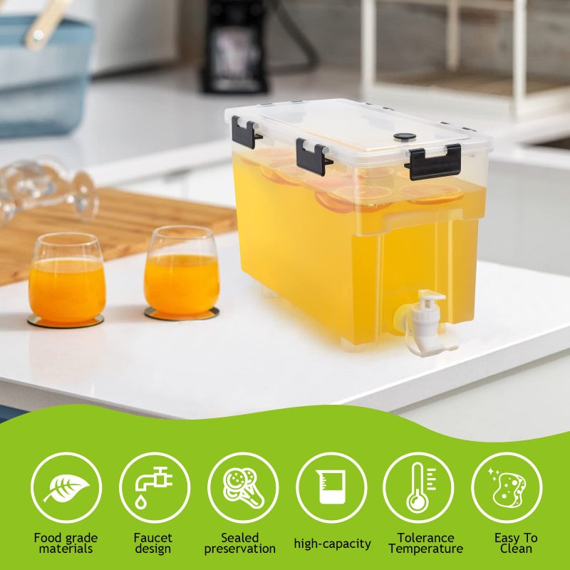 COHOMA 1.5 Gallon Drink Dispenser For Fridge,Beverage Dispenser With Spigot. Milk,Lemonade Dispenser,Juice Containers With Lids For Fridge, Parties And Dairly Useï¼Œ100% Sealed And Filter screen - Image 3