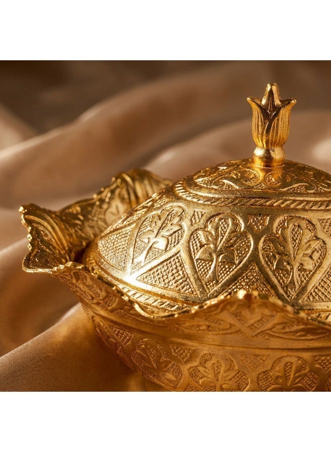 سكرية نحاس بالطراز العثماني مع غطاء - لون ذهبي ساحر وتصميم أنيق، صناعة تركية - Image 5