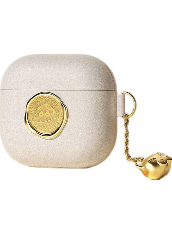 Rock حافظة حماية متوافقة مع Airpods 4 من كرايون شين-تشان، حافظة سماعات أبل Airpods الجيل الرابع، صندوق تخزين جلد، مضادة للصدمات، مضادة للغبار، مضادة للسرقة، مضادة لبصمات الأصابع، ختم كلاسيكي - Image 1