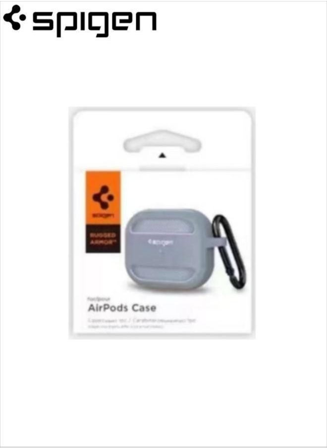 Spigen - Apple AirPods 3/Pro 2/Pro Case Rugged Armor with Keychain Sierra Blue - Image 1