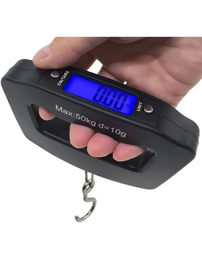 Digital Handheld Luggage Scale 50kg 110lb Backlit LCD Quick Weighing Hook Travel Tool - Image 1