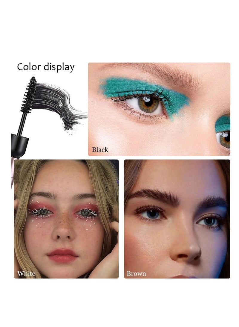 Excefore Wine Colored Mascara for Eyelashes Set, Black White Brown Mascara, Colorful Waterproof Eyelashes, Long lasting Charming Voluminous Mascara, for Eyelashes Eye Makeup - Image 2
