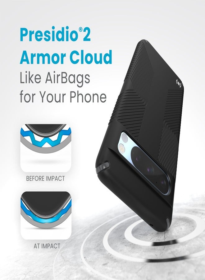 Speck Google Pixel 8 Pro Case - Drop Protection Grip - Scratch Resistant, Soft Touch Phone Case for Google Pixel 8 Pro - Presidio2 Grip Black/Slate Grey/White - Image 3