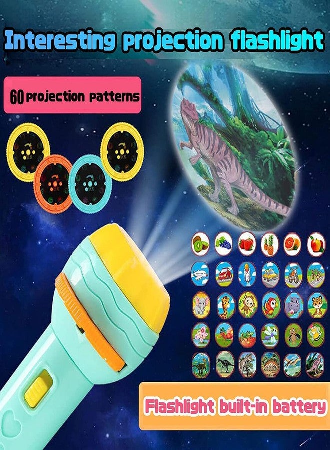 HEVIR Mini Projector Torch Toy with 3 Slides and 24 Patterns - Safe ABS Material, Creative Learning & Bedtime Stories, Transforms to Night Light, Educational Flashlight for Kids, Toddlers, Animals - Image 4
