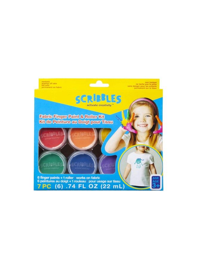 Scribbles Paint & Roller Kit Kid Safe Permanent Finger Paint 7 Piece Set Rainbow - Image 2