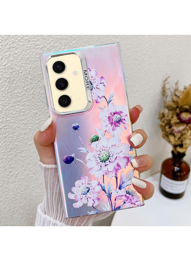 S-TOP Case For Samsung Galaxy S24+ 5G Electroplating Laser Flower Texture TPU Phone Case - Image 1