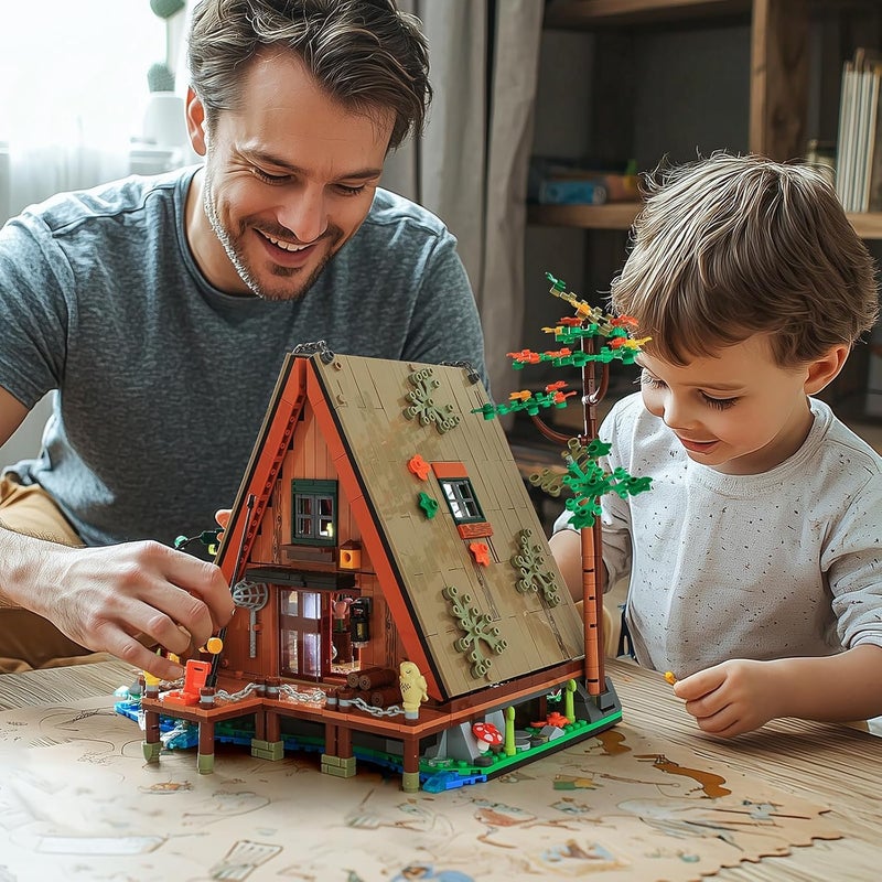 G Forest Cabin Mini Building Blocks Set - 1486 Pcs with LED Light Effect, STEM Architecture Toy Kit for Kids Ages 8+ - Image 3