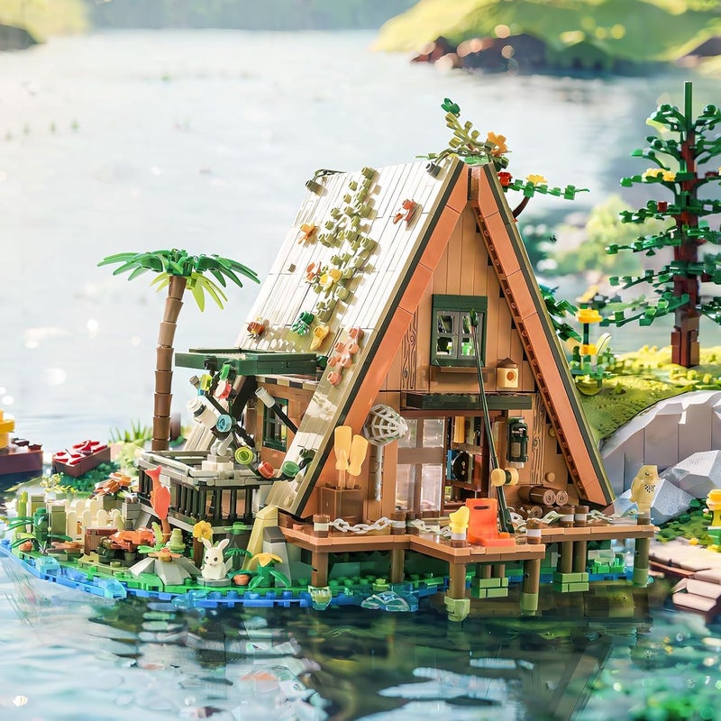 G Forest Cabin Mini Building Blocks Set - 1486 Pcs with LED Light Effect, STEM Architecture Toy Kit for Kids Ages 8+ - Image 2