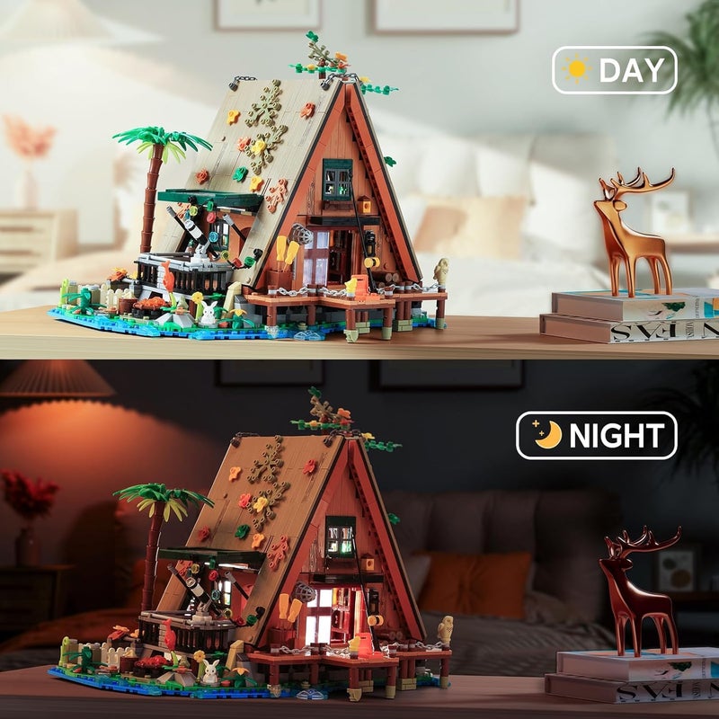 G Forest Cabin Mini Building Blocks Set - 1486 Pcs with LED Light Effect, STEM Architecture Toy Kit for Kids Ages 8+ - Image 4