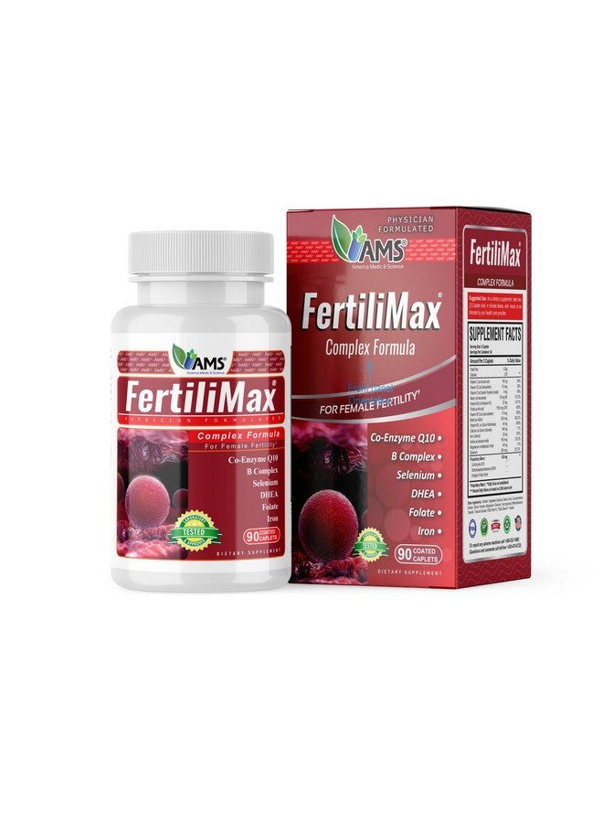 America Medic & Science FertiliMax, Fertility Supplements for Women, Supports Reproductive Health & Fertility Treatment, with Folate, CoQ10, DHEA, Iron, Selenium, 90 Capsules - Image 1