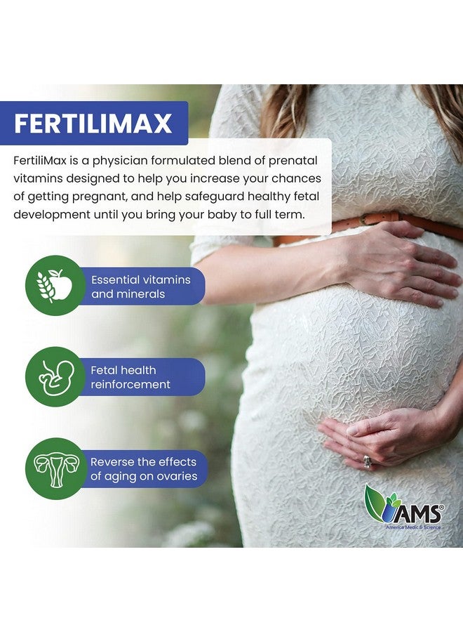 America Medic & Science FertiliMax, Fertility Supplements for Women, Supports Reproductive Health & Fertility Treatment, with Folate, CoQ10, DHEA, Iron, Selenium, 90 Capsules - Image 4