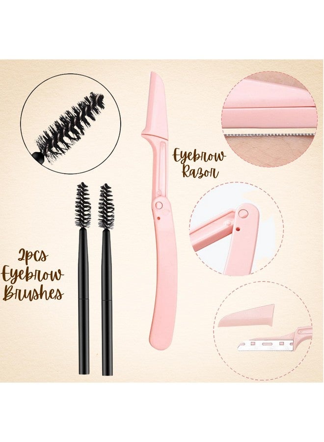 HUDA GIRL Dual Color 2In1 Hairline Powder & Eyebrow Filler For Women, Eyebrow Shaper Kit Including Instant Hair Touch Up Stick Black N Brown With Eyebrow Razor, 2Pcs Eyebrow Brush / Spoolie & 3 Brow Stencils - Image 3
