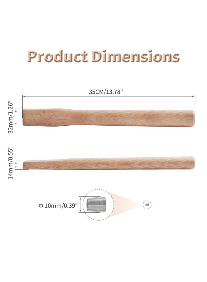 FOCMKEAS Premium Oak Hammer Handle Replacement 35cm Long Wood Tool Handle,Ball Peen Hammer Handles with a Steel Wedges Suitable for Small Hammers or Axes with 32×14mm Tenons - Image 2
